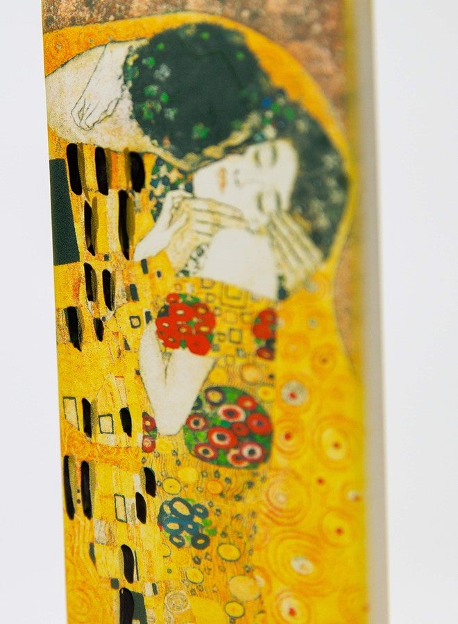 Flatyz Hand Painted Flat Candle| Unscented, Dripless, Smokeless, Decorative | Klimt –The Kiss | Double Wick with Metal Base | Unique Gift Idea and Home Décor Accent - Image 4