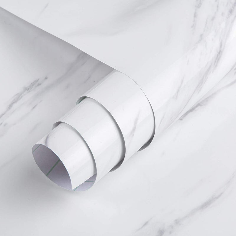 TOTIO 315x315inch Extra Wide White and Grey Marble Granite Look Wallpaper Peel and Stick Countertop Contact Paper Waterproof Wall Paper Thicker SelfAdhesive Vinyl Wall Stickers Ivory WhiteSmooth