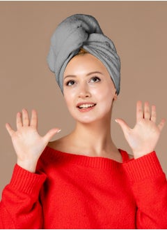 Siesta Zen Premium Quality 100% Pure Combed Cotton Soft Hair Towels, Easy Button use to hold for Women & Kids with Wet, Curly, Long, or Thick Hair, Anti frizz, Quick Dry Towel Turban, Super Ultra-Absorbent  - Image 1