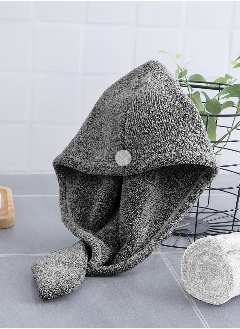 Siesta Zen - Premium Quality 100% Pure Combed Cotton Soft Hair Towels, Easy Button use to hold for Women & Kids with Wet, Curly, Long, or Thick Hair, Anti frizz, Quick Dry Towel Turban, Super Ultra-Absorbent - Image 1