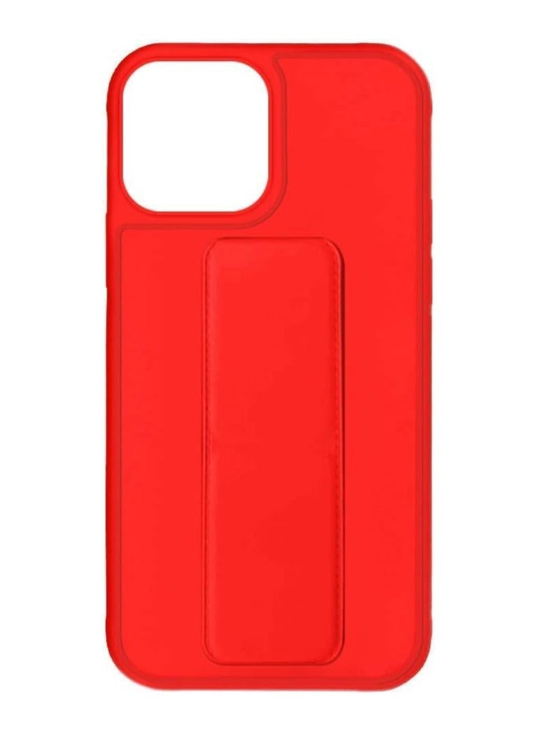 iPhone 15 Cover Red Magnetic Car Mount Kickstand & Holder, Premium Silicone Vertical & Horizontal Hand Strap and Grip with Multi Stand (Red) - Image 3