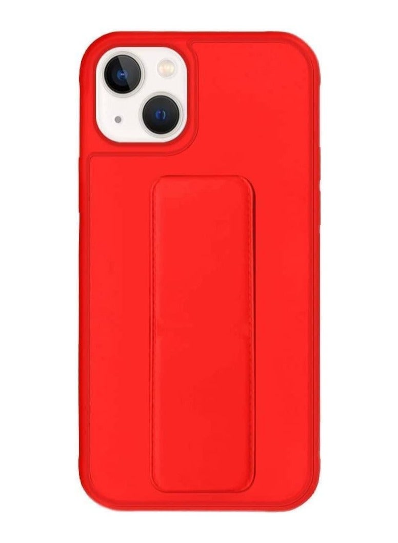 iPhone 15 Cover Red Magnetic Car Mount Kickstand & Holder, Premium Silicone Vertical & Horizontal Hand Strap and Grip with Multi Stand (Red) - Image 2