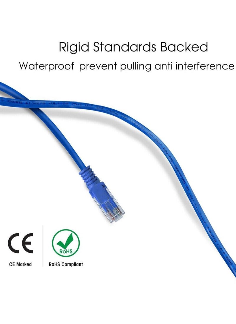 Tortox CAT6E Ethernet Cable, ETL Verified To ETA/TIA 568, 10Gbps Download Speed, UTP 4 Pairs 24AWG Patch Cable, PVC Outer Jacket, Splashproof Cable (0.5M)