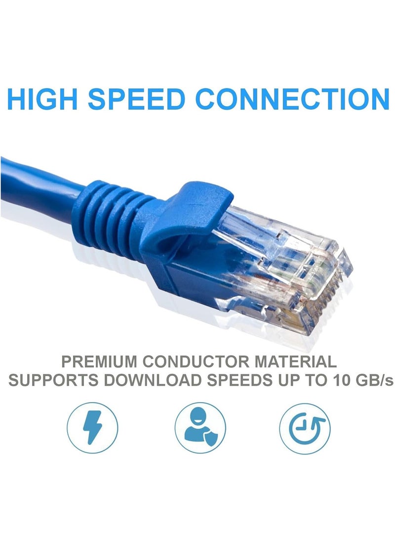Tortox CAT6E Ethernet Cable, ETL Verified To ETA/TIA 568, 10Gbps Download Speed, UTP 4 Pairs 24AWG Patch Cable, PVC Outer Jacket, Splashproof Cable (0.5M)