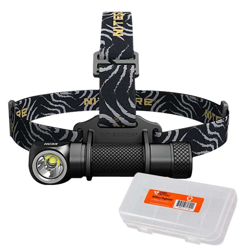 Nitecore HC33 1800 Lumen High Performance Versatile L-Shaped Headlamp with Lumen Tactical Battery Organizer - Image 1