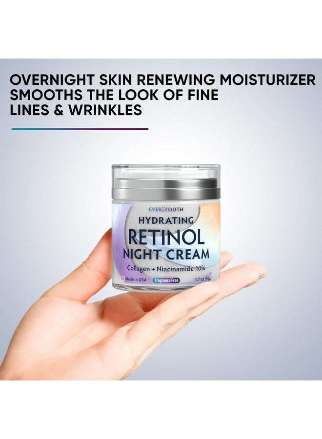 Everyouth Night Cream Face Moisturizer With Retinol Collagen Niacinamide 10% Anti Wrinkle Face Cream Made In Usa Retinol Cream For Face Anti Aging Face Cream Face Moisturizer For Women 1.7Oz - Image 5