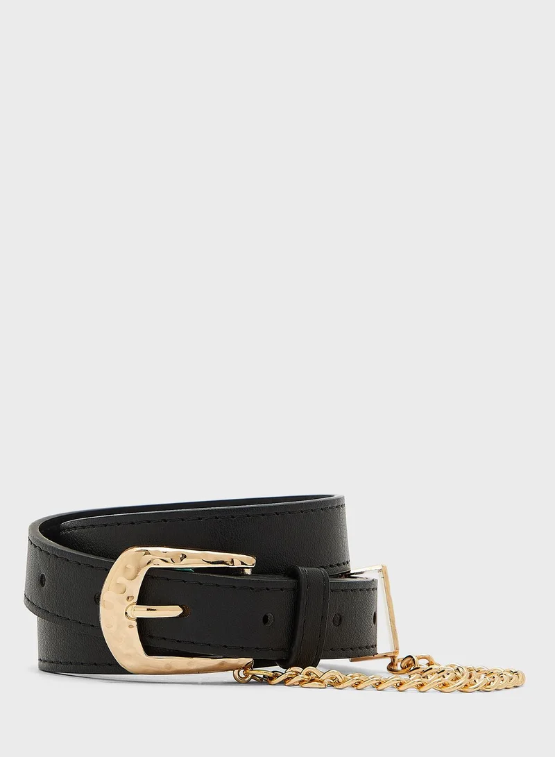 ELLA Textured Buckle Chain Waist Belt
