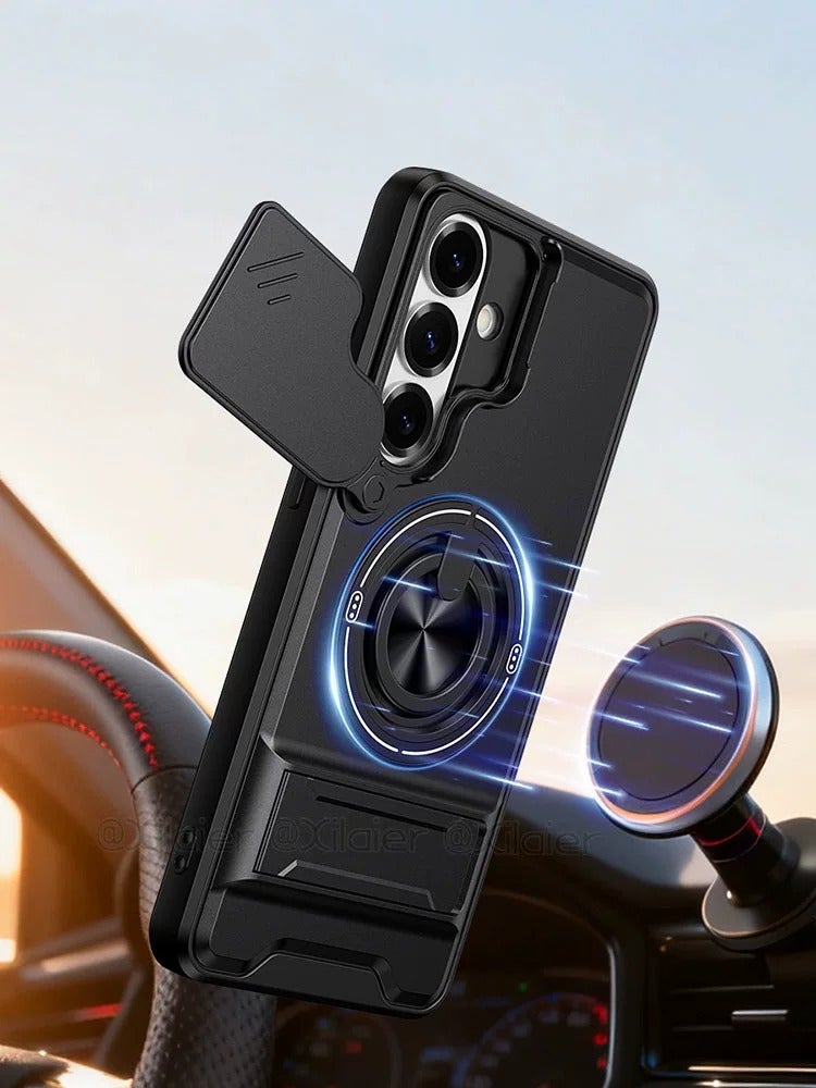 Shockproof Magnetic Ring Phone Case for Samsung Galaxy S26 Ultra, S25 Plus, S25 FE, S24 Ultra, S23 Ultra, S25 Edge, S22 - Full Coverage Slim Protective Cover - Image 2