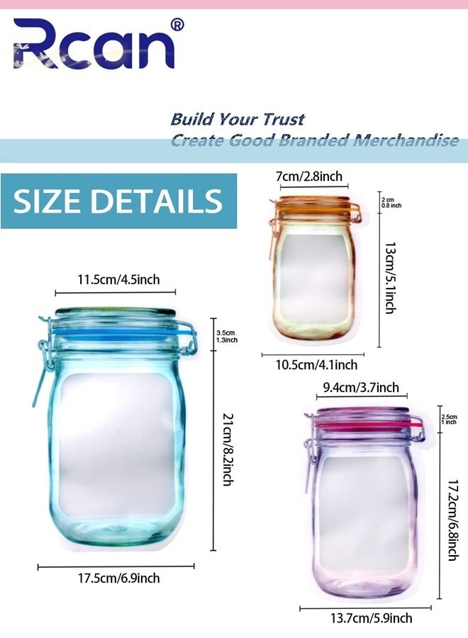 30 PCS Food Storage Bags Jar Ziplock Bags Reusable Freezer Bags for Snack Sandwich Nuts Cookies Airtight Zipper Sealed Baggies