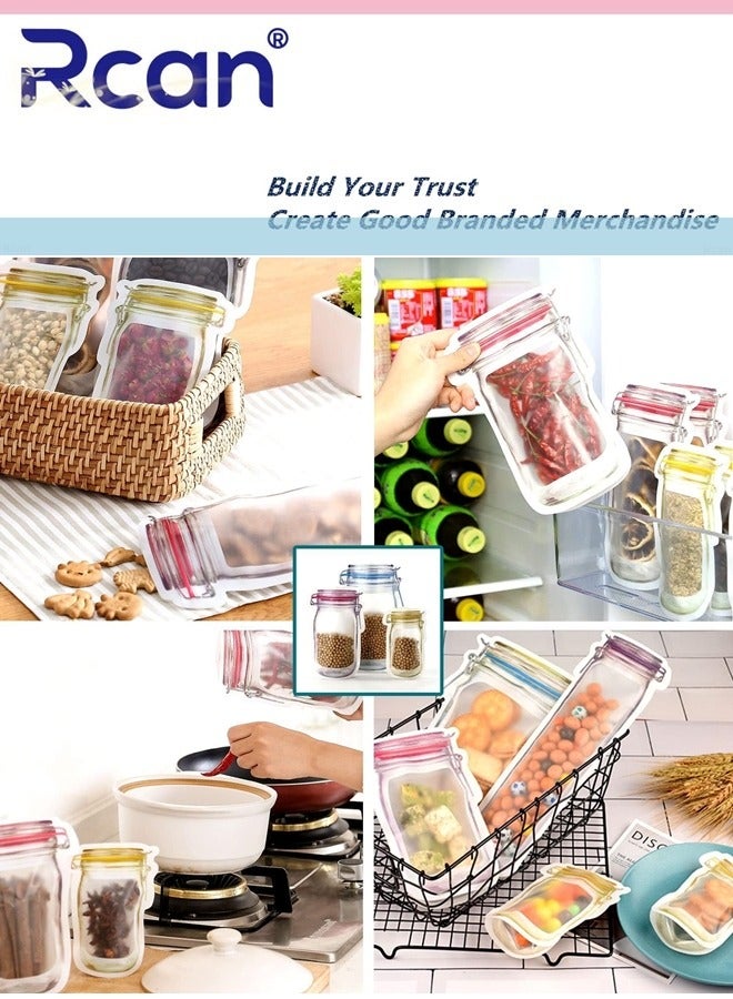 30 PCS Food Storage Bags Jar Ziplock Bags Reusable Freezer Bags for Snack Sandwich Nuts Cookies Airtight Zipper Sealed Baggies