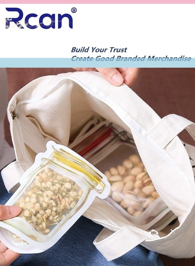 30 PCS Food Storage Bags Jar Ziplock Bags Reusable Freezer Bags for Snack Sandwich Nuts Cookies Airtight Zipper Sealed Baggies