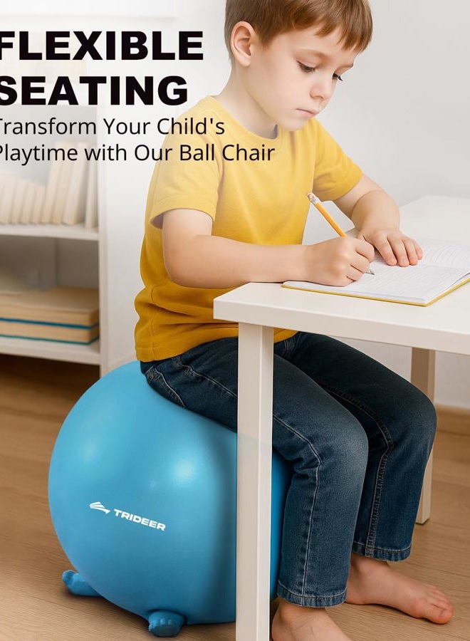 Trideer Flexible Seating for Classroom Elementary, Yoga Ball Chairs for Kids, Wobble Chair of School Supplies for Sensory Kids, Student Desk Chairs for Homeschool (Blue, 45cm) - Image 2