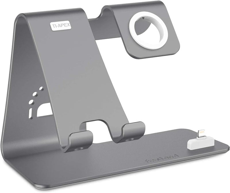 Bestand حامل ثلاثي في واحد لهاتف iPhone وiWatch وشاحن لـ Airpods فقط، رمادي (حاصل على براءة اختراع، علبة شحن Airpods غير متضمنة) - Image 4