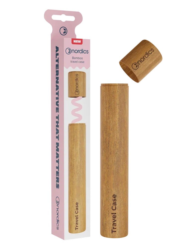 NORDICS Bamboo TOOTH BRUSH  TRAVEL CASE