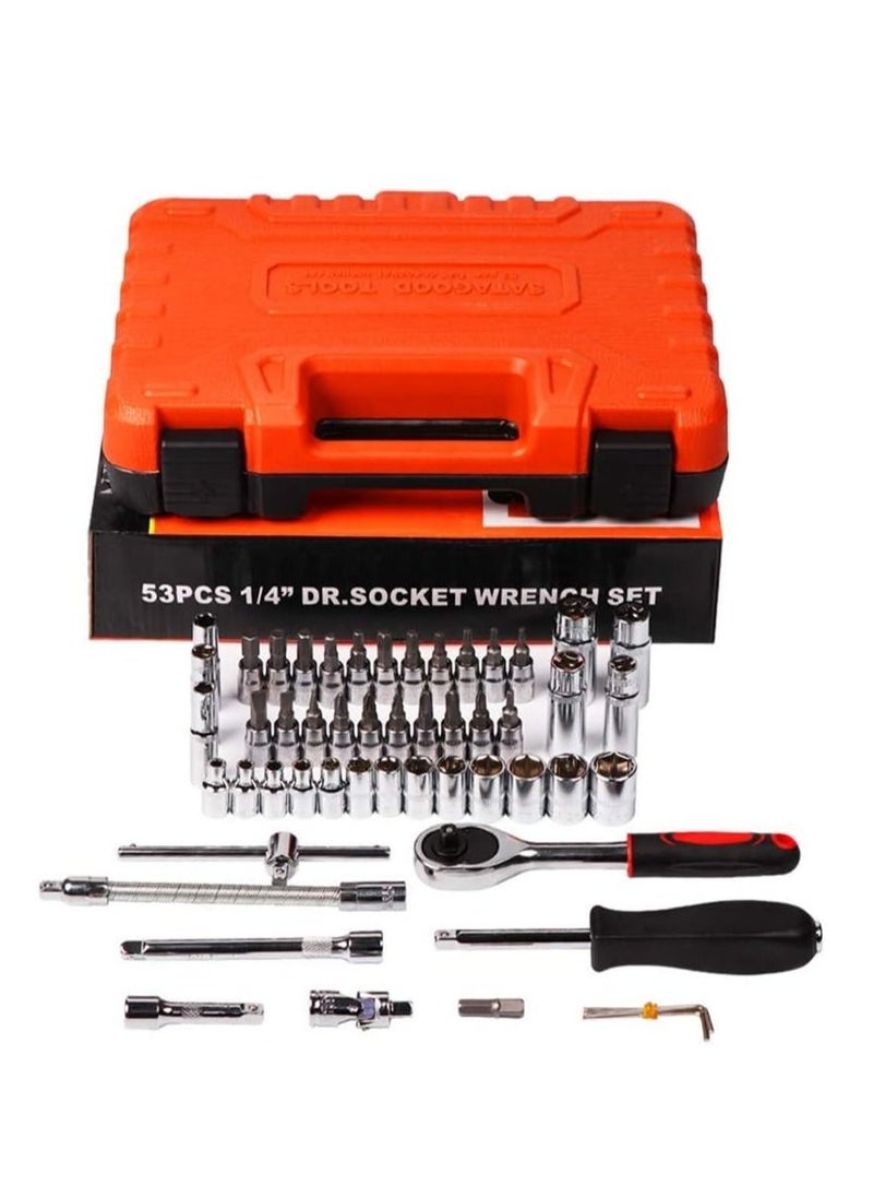 SATAGOOD Repair 53pcs Wrench Set Car Repair Tool, Professional Ratchet Pawl Socket Spanner Screwdriver Socket Set  - Image 2