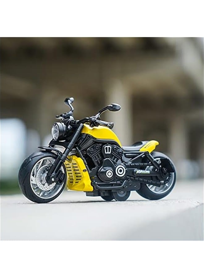 Pull Back Motorcycle Toys - Toy Motorcycle with Flashing Light up and Sounds for Aged 3+ Kids  Birthday Gifts. (Yellow) - Image 3