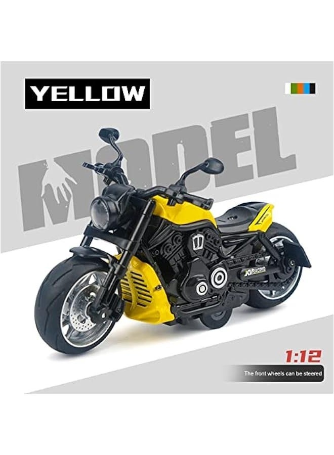 Pull Back Motorcycle Toys - Toy Motorcycle with Flashing Light up and Sounds for Aged 3+ Kids  Birthday Gifts. (Yellow) - Image 4