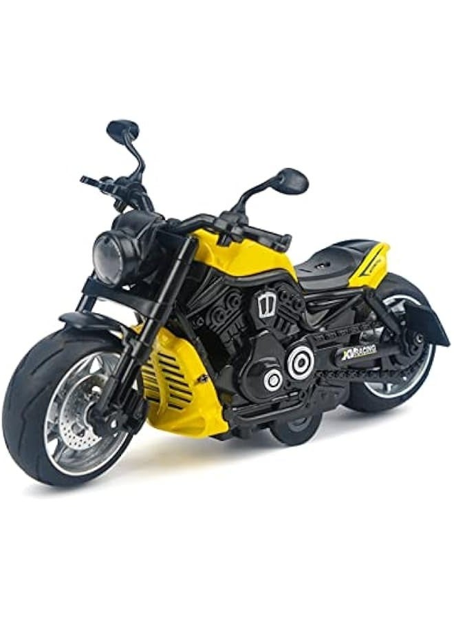 Pull Back Motorcycle Toys - Toy Motorcycle with Flashing Light up and Sounds for Aged 3+ Kids  Birthday Gifts. (Yellow) - Image 1