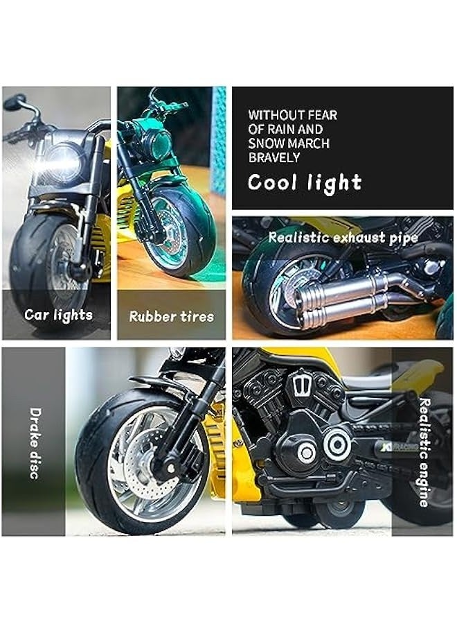 Pull Back Motorcycle Toys - Toy Motorcycle with Flashing Light up and Sounds for Aged 3+ Kids  Birthday Gifts. (Yellow) - Image 5