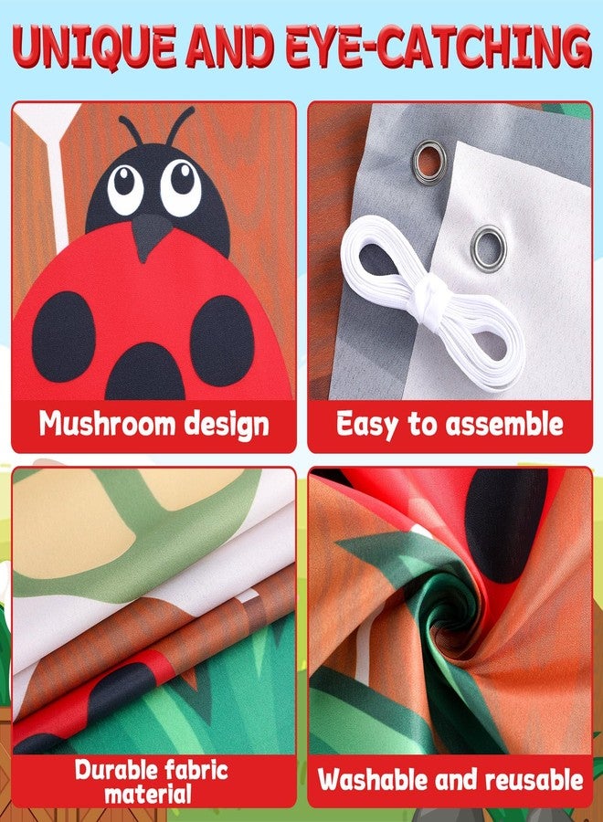OBUSATT Mushroom Shaped Porch Banner Forest Fairy Wonderland Hanging Door Decoration Fairy Garden Mushroom Entrance Banner Backdrop for Forest Woodland Jungle Birthday Baby Shower Party Photo Props Supplies - Image 3