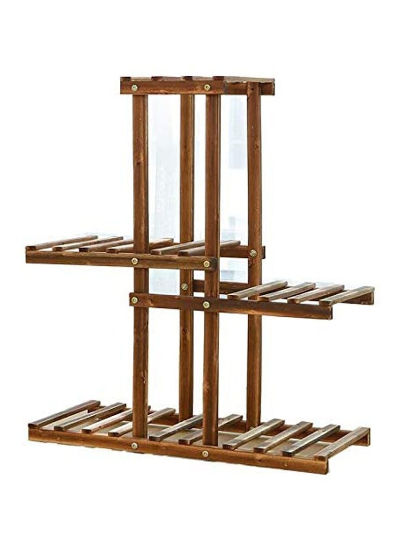 LINGWEI Wooden Flower Stand Pot Holder Flower Shelf Storage Organizer Indoor and Outdoor Solid Wood Multi Layer Balcony Decoration Floor Standing Shelve Bookcase - Image 1