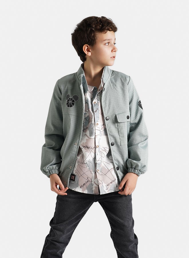 ريمينت جاكيت للاولاد خفيف للربيع مينت - Image 3