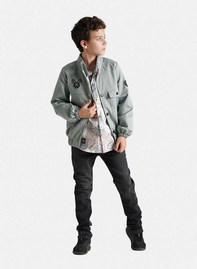 ريمينت جاكيت للاولاد خفيف للربيع مينت - Image 2