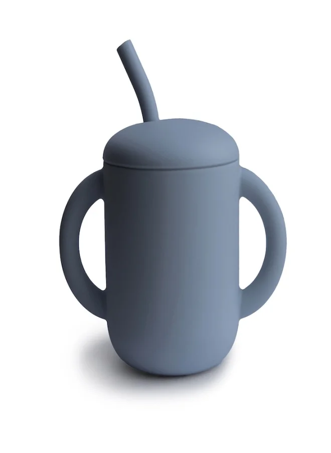 mushie Silicone Training Cup + Straw Tradewinds