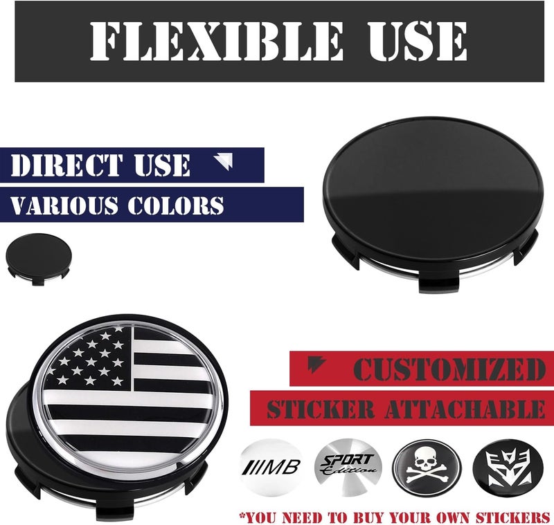 KitsPro 2.7Inch 68MM Wheel Center Caps for BMW 36136783536 Rim Hub Caps, Pack of 4 (Gloss Black, Outer 69MM, Inner 65MM) - Image 5