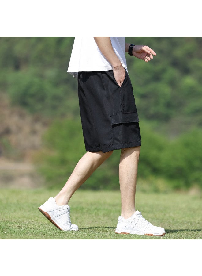 Tucano Men's Work Shorts Summer Lightweight Drawstring Cargo Shorts Comfortable Breathable Solid Color Trendy Versatile Casual Pants - Image 4