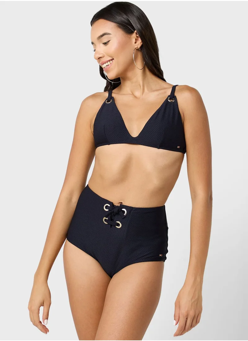 TOMMY HILFIGER Resort Eyelet Textured Triangle Bikini Top