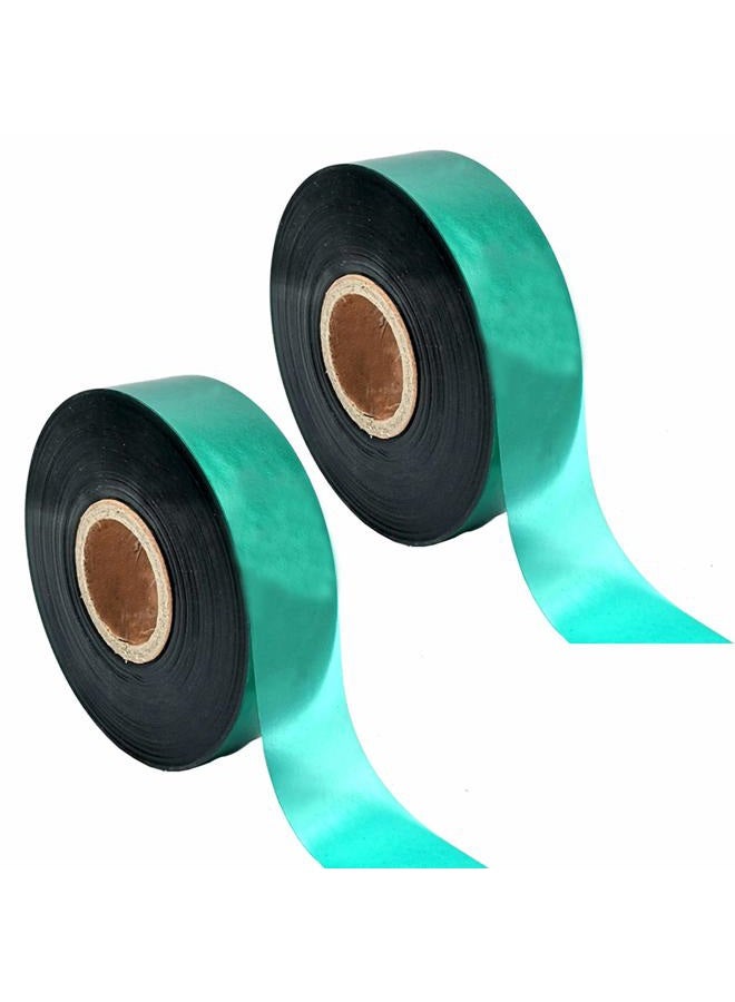 Medoore 2 Rolls Stretch Tie Tape Garden Tie Tape Thick Plant Ribbon Garden Green Vinyl Stake for Indoor Outdoor Patio Plant Use, 1 Inch Wide by 150 Feet Long - Image 1