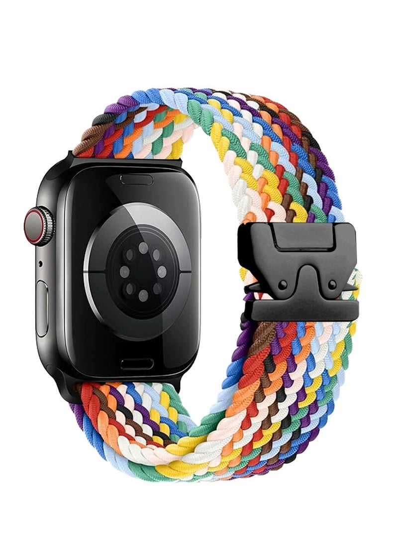 Braided Band Compatible with Apple Watch Ultra 1/2 49mm 46mm 45mm 44mm 42mm for Women Men Made of Breathable Polyester,Parachute Style Buckle Straps for iWatch SE Series 10 9 8 7 6 5 4 3 2 1 SE - Image 1