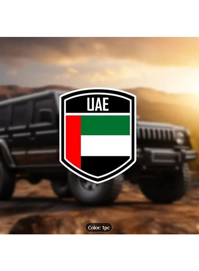 RYN UAE Flag Sheild Sticker Vinyl 16x13 CM  Adhesive VINYL Weather Proof UV Resistant Laminated Glossy UAE Flag Sticker for Car Laptops  Stickers Pack Of 2 - Image 4