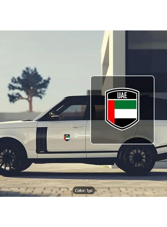 RYN UAE Flag Sheild Sticker Vinyl 16x13 CM  Adhesive VINYL Weather Proof UV Resistant Laminated Glossy UAE Flag Sticker for Car Laptops  Stickers Pack Of 2 - Image 2