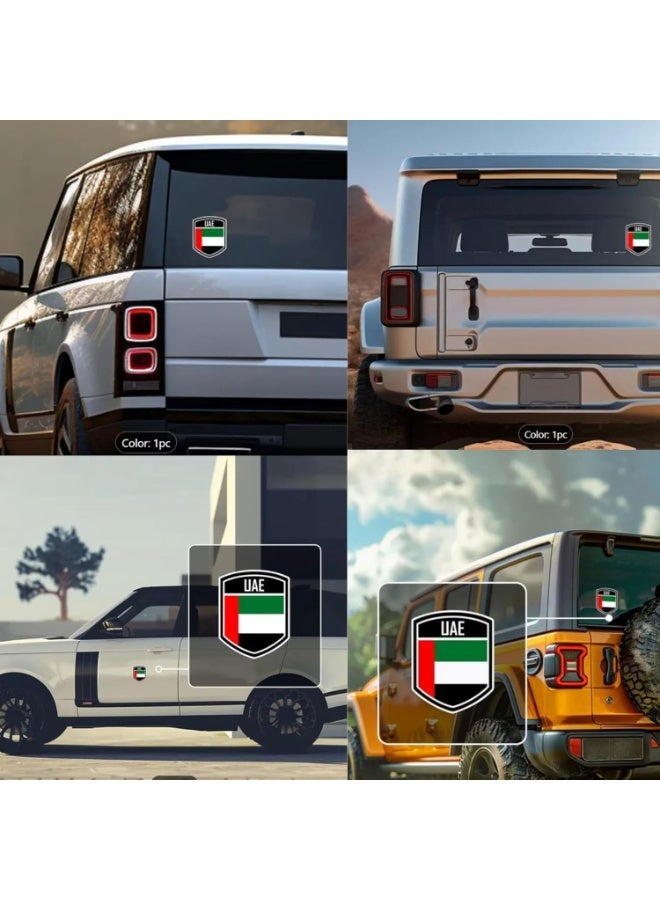 RYN UAE Flag Sheild Sticker Vinyl 16x13 CM  Adhesive VINYL Weather Proof UV Resistant Laminated Glossy UAE Flag Sticker for Car Laptops  Stickers Pack Of 2 - Image 3