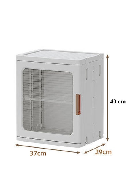 Single Layer Clear Folding Storage Boxes with Wheels