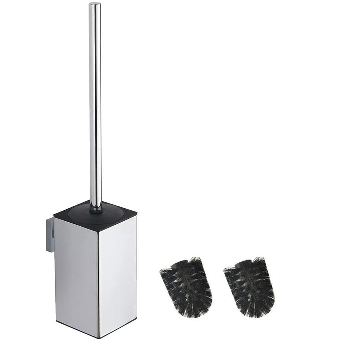 304 STAINLESS STEEL WALLMOUNTED SQUARE TOILET BRUSH HOLDER CHROME