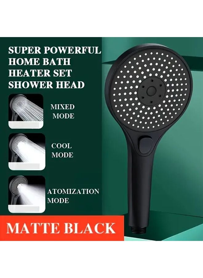 Large Panel High Pressure Shower Head Pressurized Powerful Rain Bathroom Black - Image 1