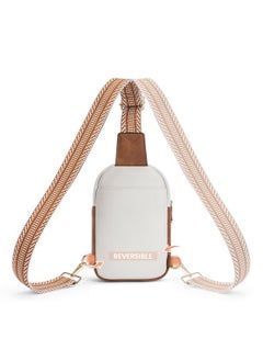 Bostanten Small Sling Bag Crossbody Bags For Women Trendy Crossbody Purse Leather Chest Bag Beige  - Image 5