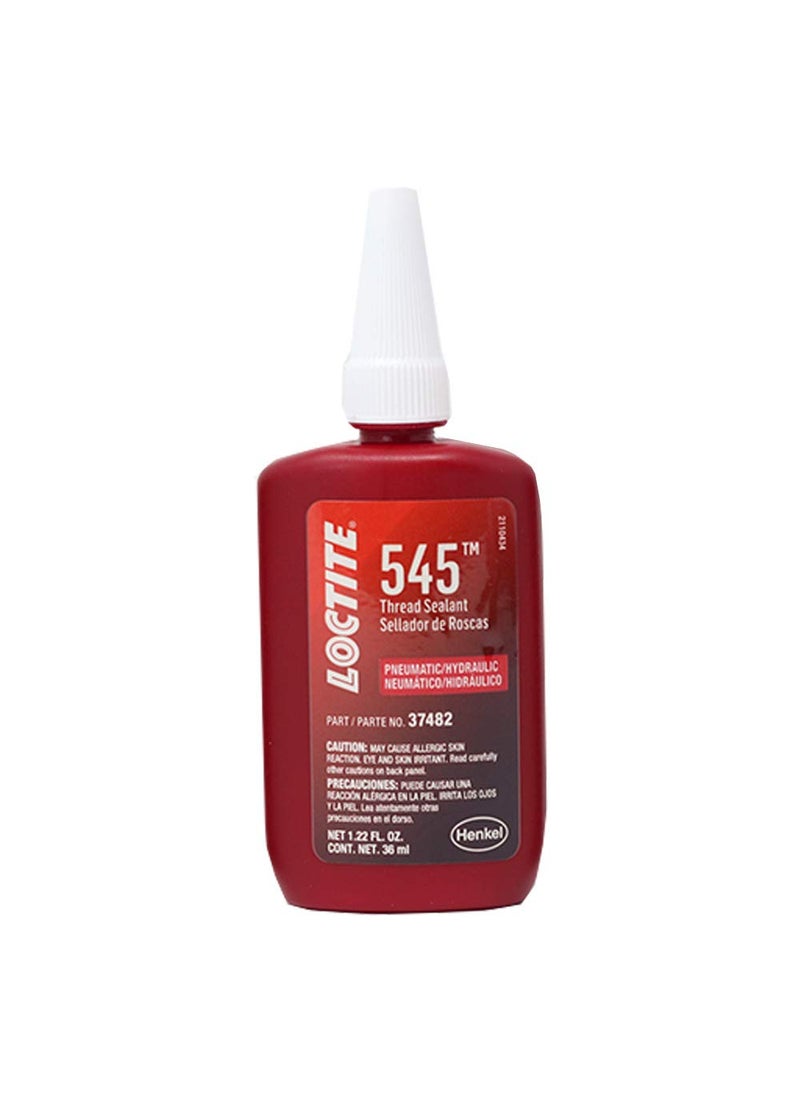 Loctite Loctite 545 Pneumatic/Hydraulic Pipe Thread Sealant, High Lubricity, High Pressure, No Fillers, Solvent Resistance, for Fine Threaded Fittings | Purple, 36 ml Bottle (PN: 492145)  - Image 1