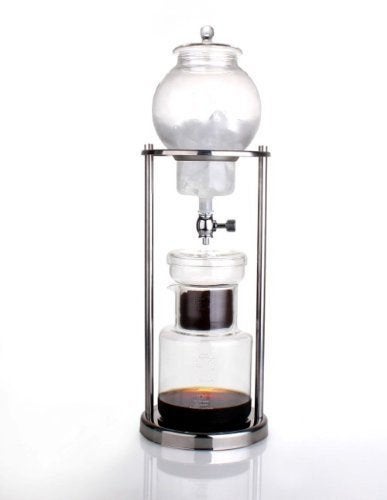 Nispira Nispira Luxury Ice Cold Brew Dripper Coffee Maker in Stainless Steel and Borosilicate Glass 1000 ml Silver 