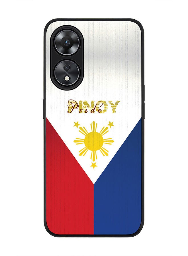 Stylizedd حافظة حواف سوداء متينة لهاتف Oppo A78 5G / Oppo A58 5G - حافظة مرنة رقيقة من مطاط TPU مقاومة للصدمات - فخر الفلبين - Image 1