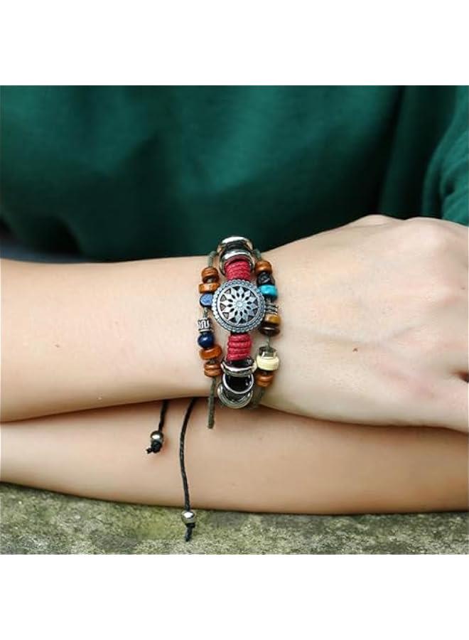 Arabest Vintage Bohemia Bracelets Leather Beaded Bracelet Hand Woven Bracelets Multilayer Charm Wrist Jewelry for Women and Men  - Image 3