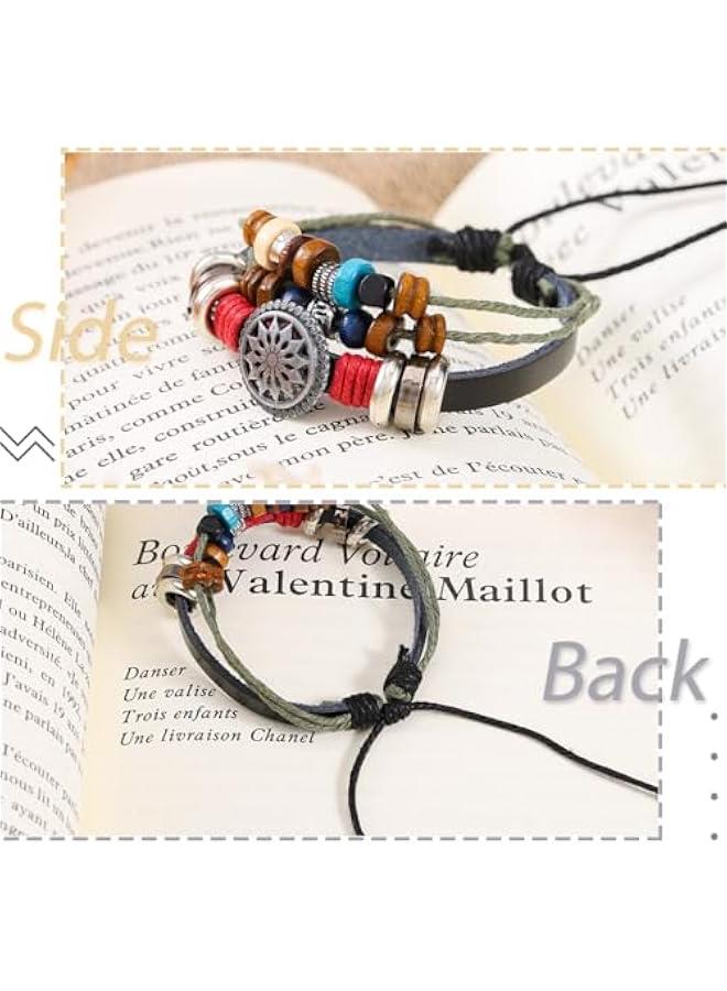 Arabest Vintage Bohemia Bracelets Leather Beaded Bracelet Hand Woven Bracelets Multilayer Charm Wrist Jewelry for Women and Men  - Image 5