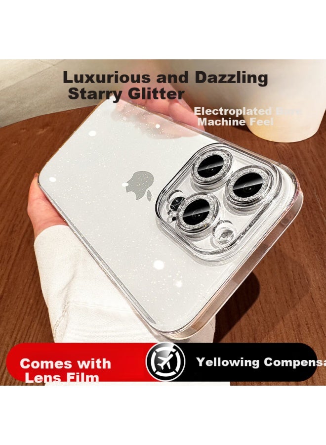 Divi "starry Galaxy" Transparent Protective Case For Apple Iphone 13 Pro Max With Built-in Lens Film - Image 1