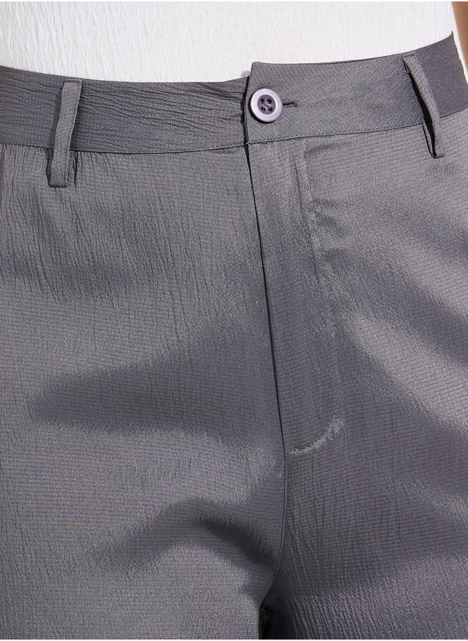 ستايلي High Rise Straight Fit Basic Pants