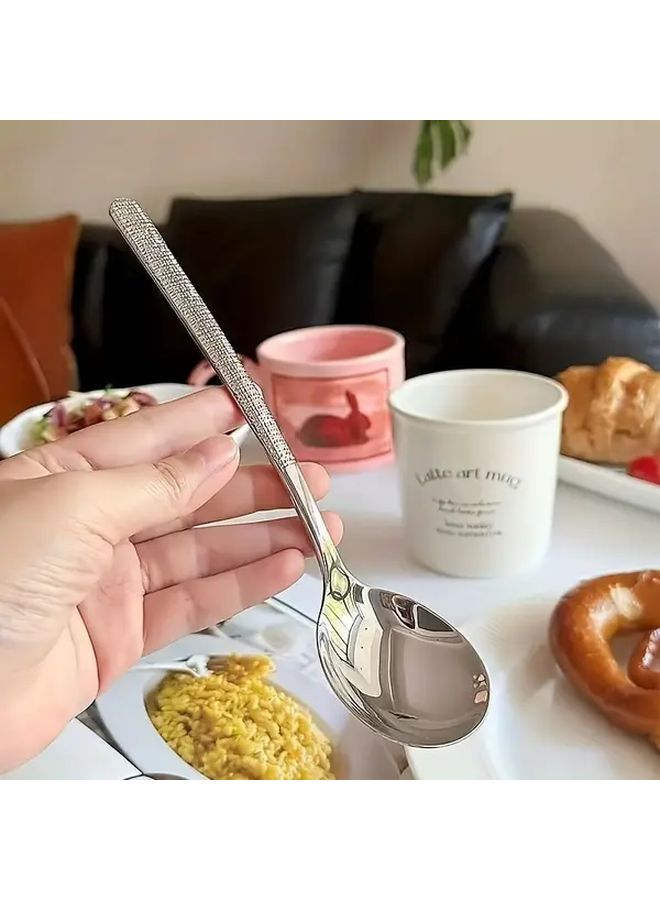 Stainless Steel Spoons 10pcs Rust Resistant Korean Western Dining Easy Clean - Image 1
