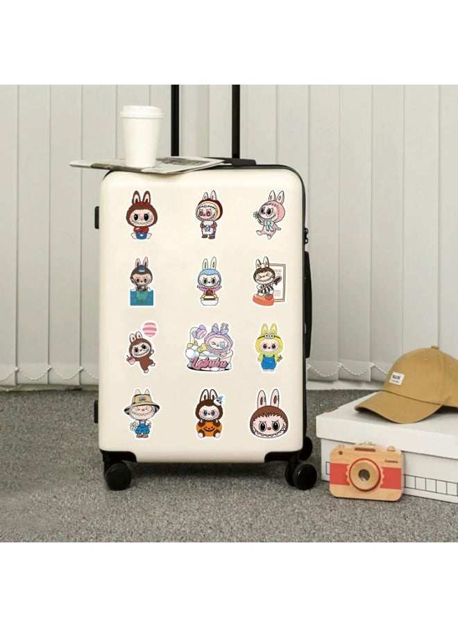 POP MART 100pcs Labubu Cartoon Stickers  for Water Bottle Luggage, Motorcycle, Skateboard Helmet, Refrigerator, Bicycle Sticker  - Image 4