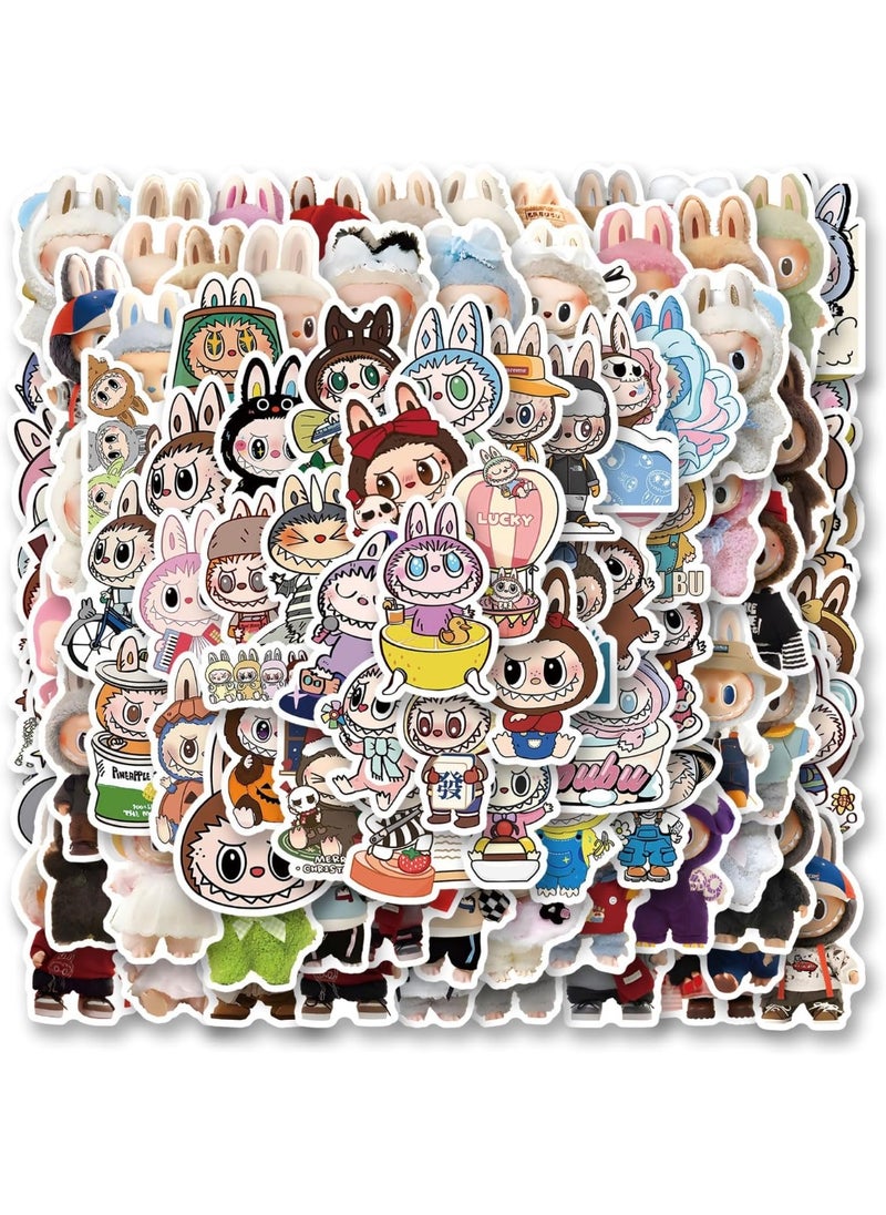 POP MART 100pcs Labubu Cartoon Stickers  for Water Bottle Luggage, Motorcycle, Skateboard Helmet, Refrigerator, Bicycle Sticker  - Image 2